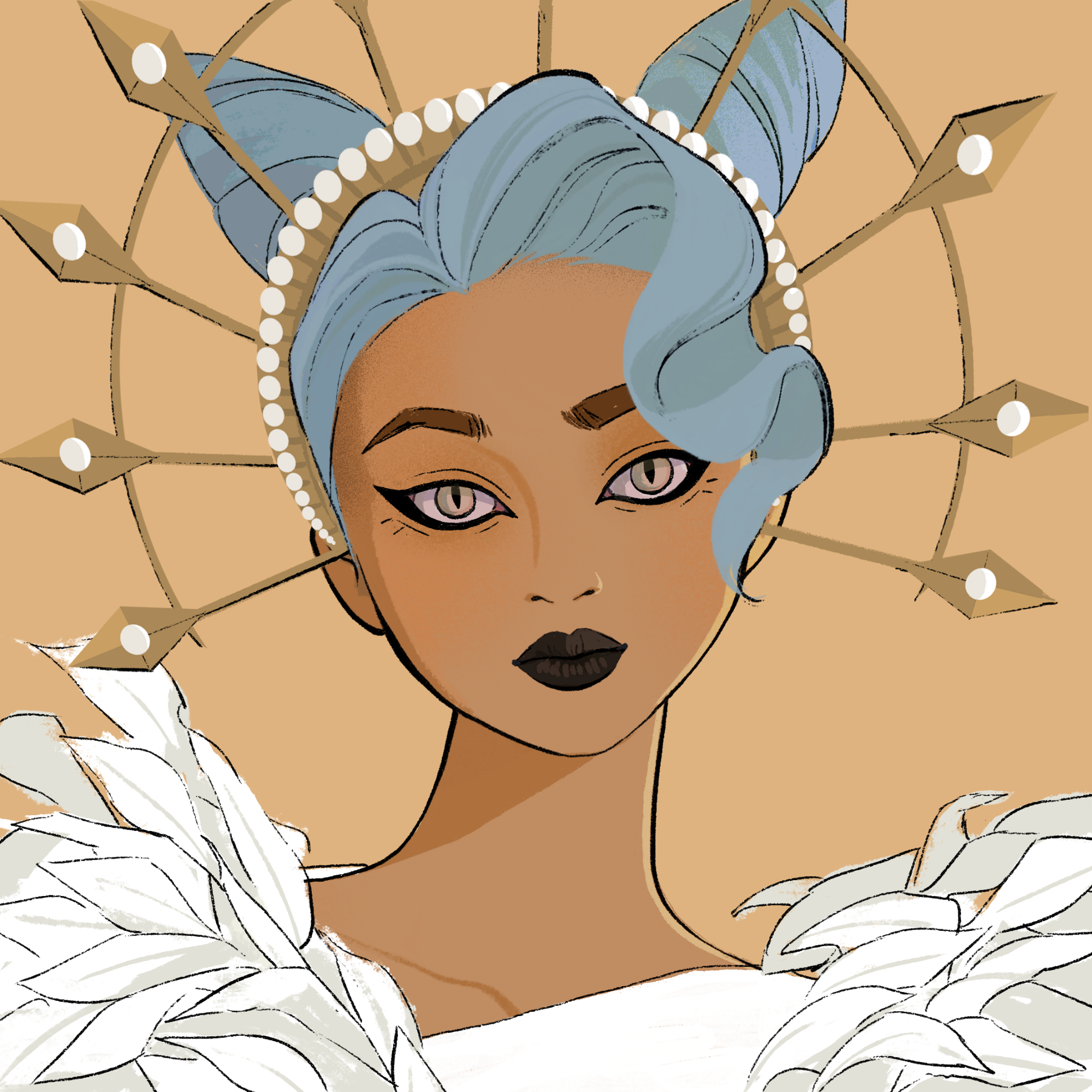 a portrait of Symphony, the gilded curio