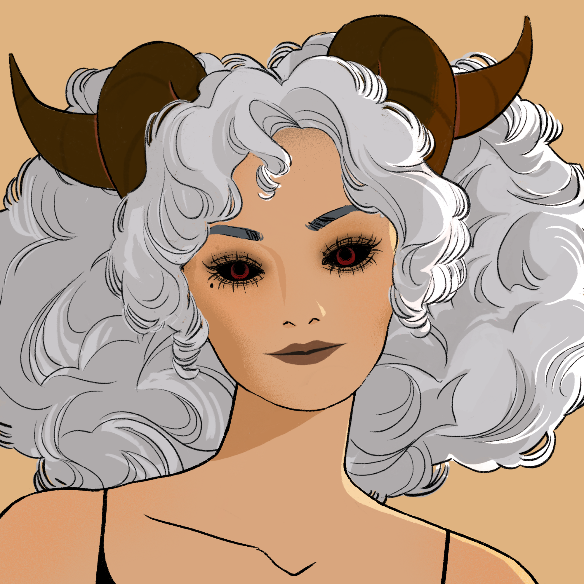a portrait of Katla, the charred ember