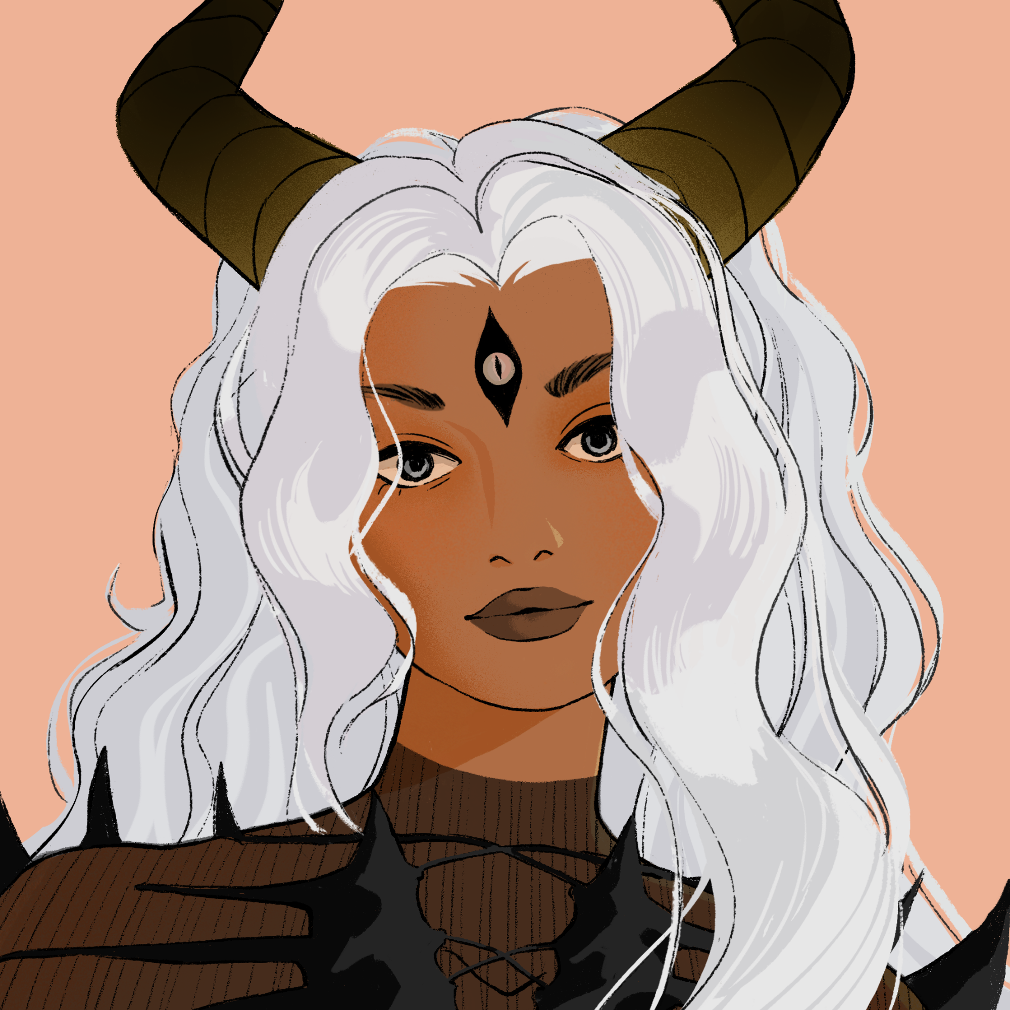 a portrait of Sinarka of the woods