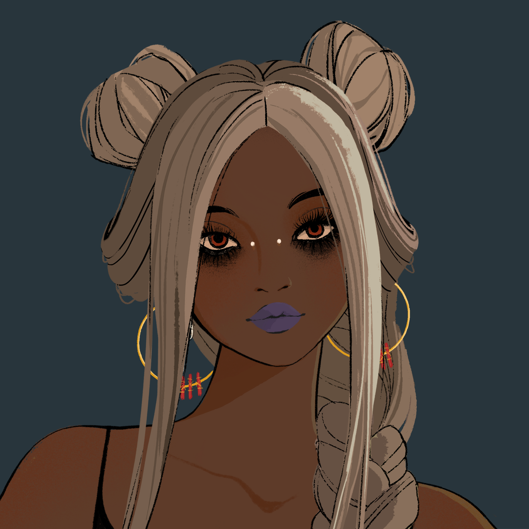 a portrait of Cereme, the crackling gunpowder