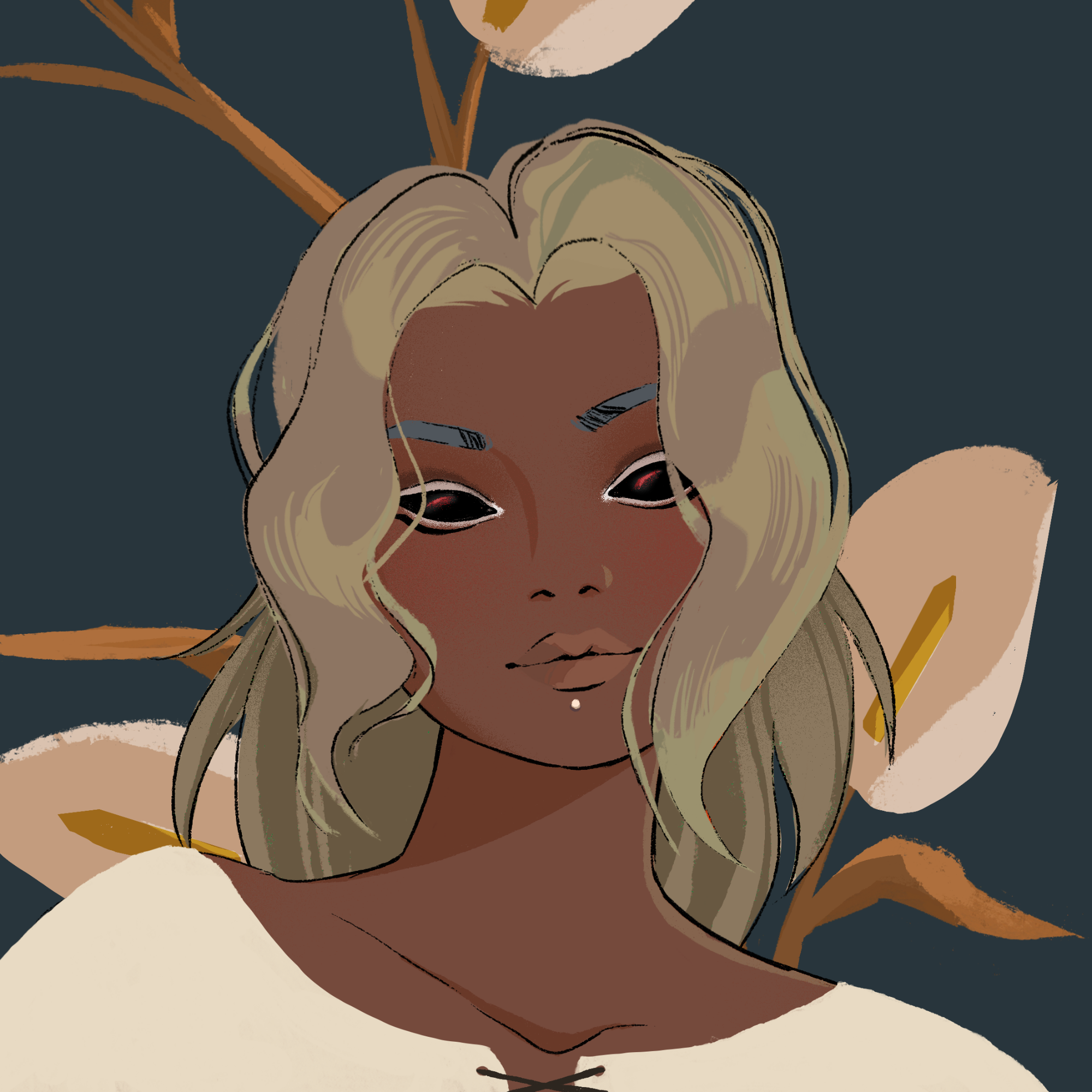 a portrait of Plum, the unstrung enigma