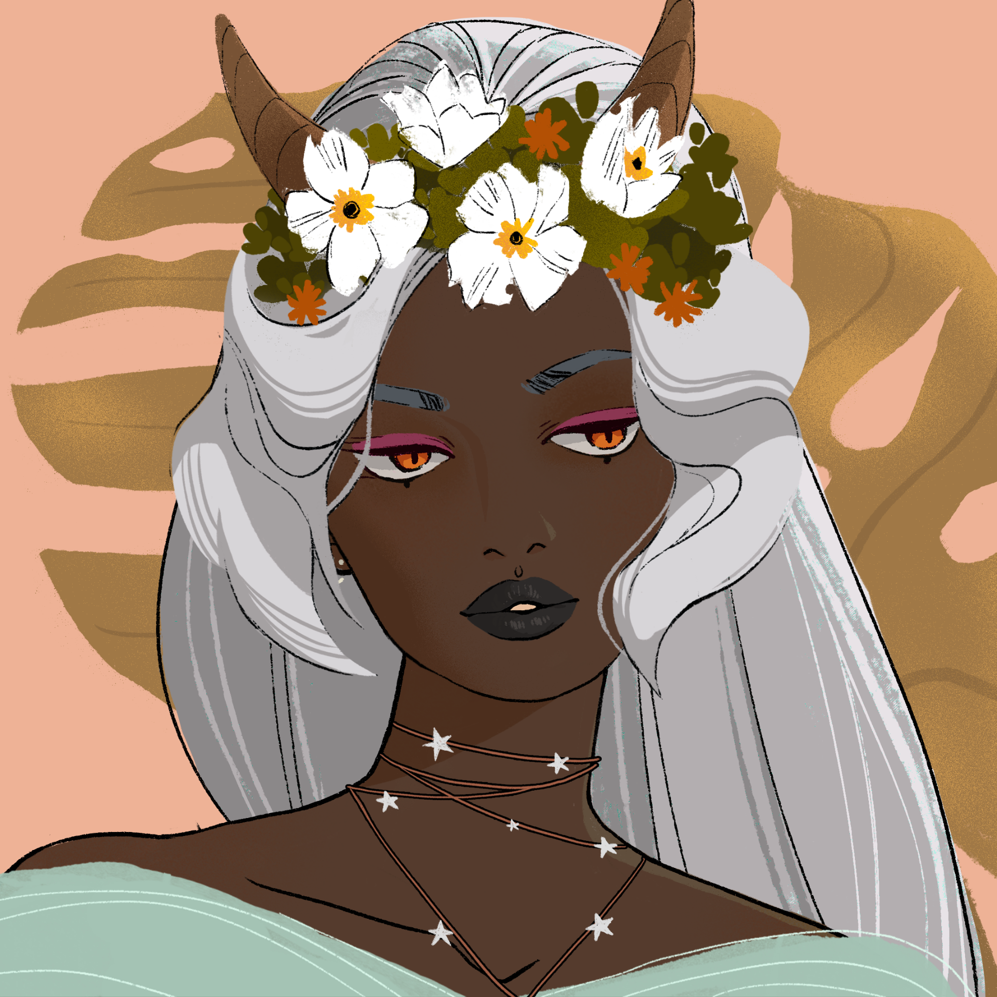 a portrait of Daikon, the coarse leaf