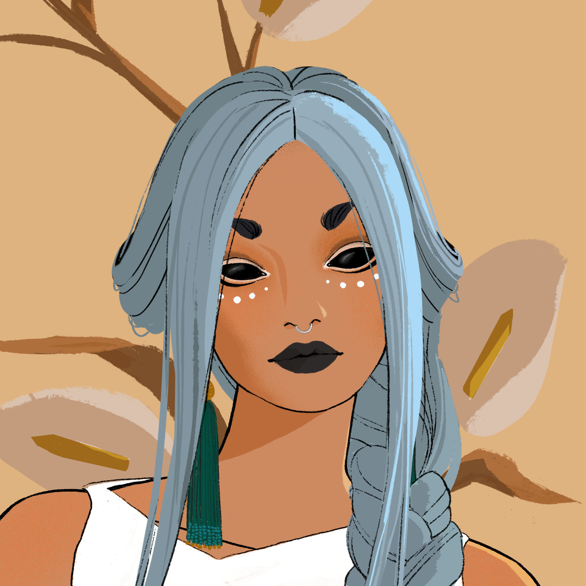 a portrait of Petunia, the floating sun