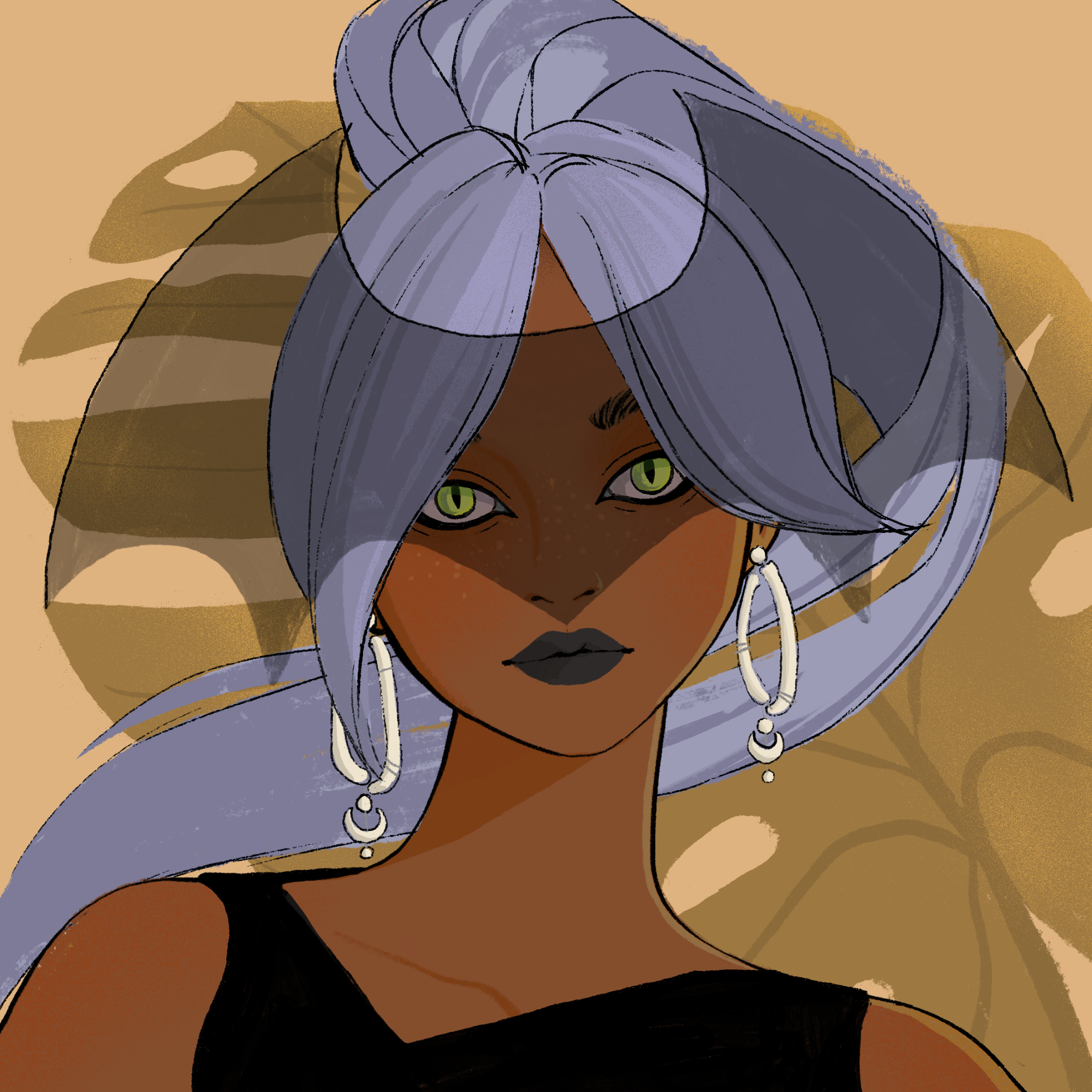 a portrait of Tiama, the blasphemous dagger