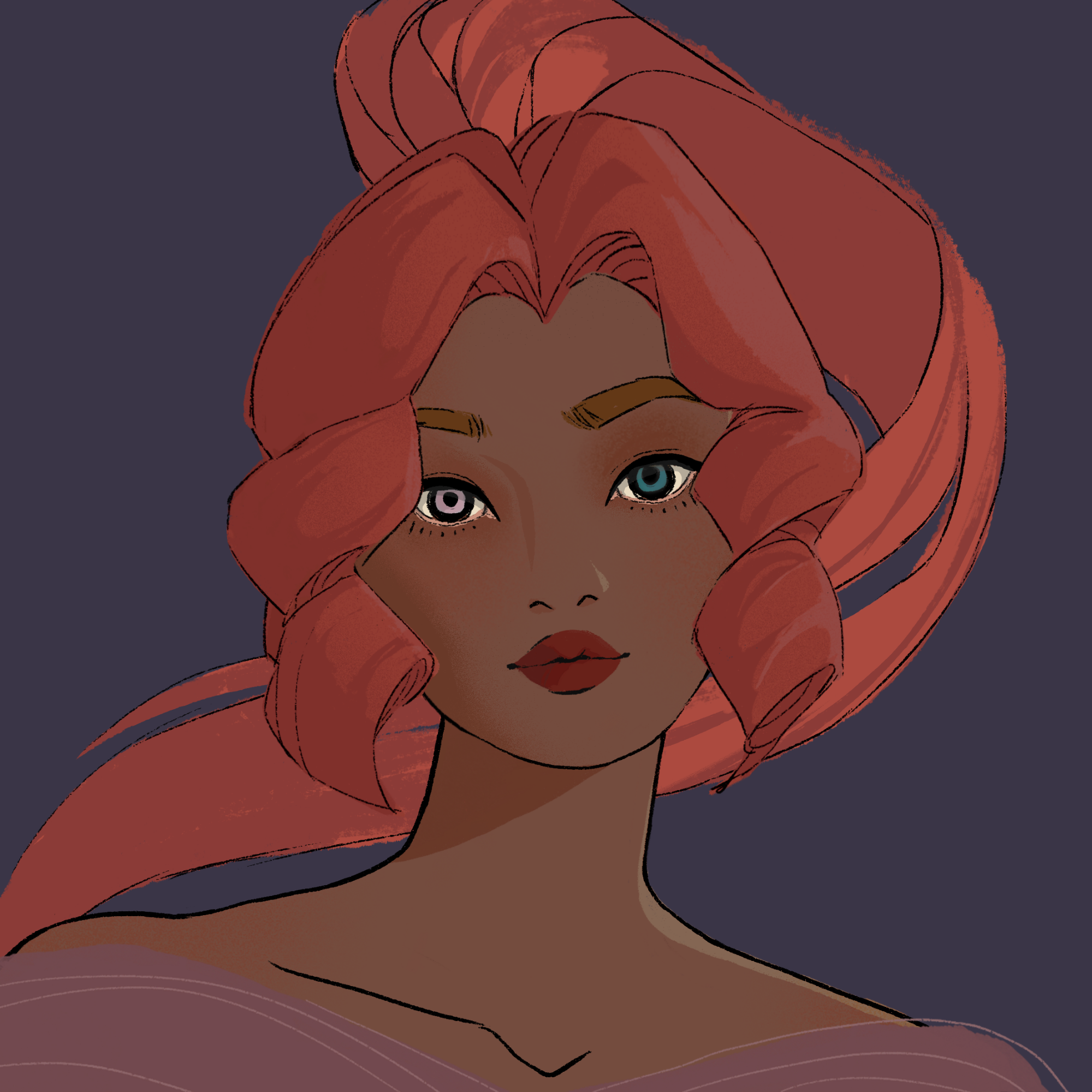 a portrait of Lila, the salty snowflake