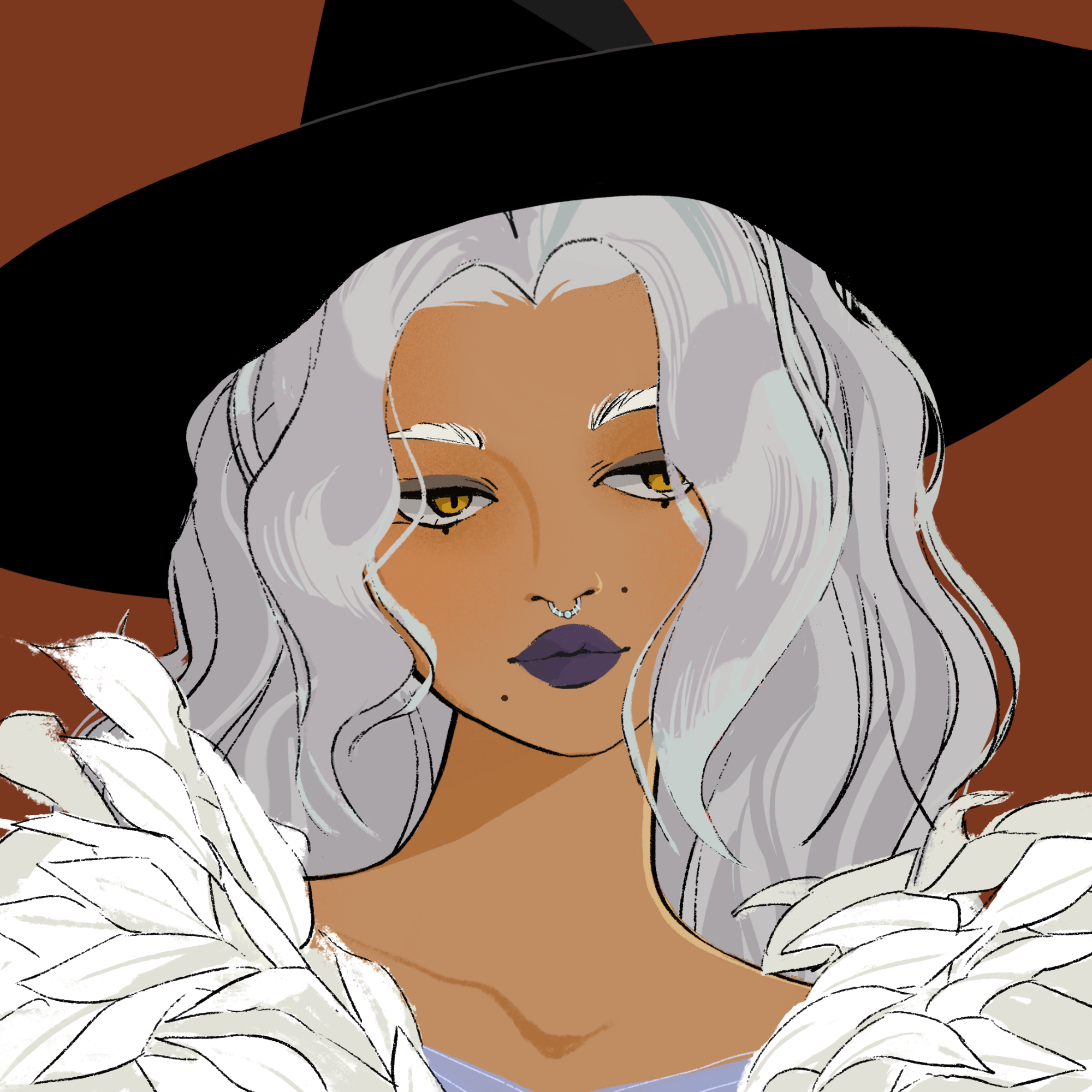 a portrait of Calone, the light scarf