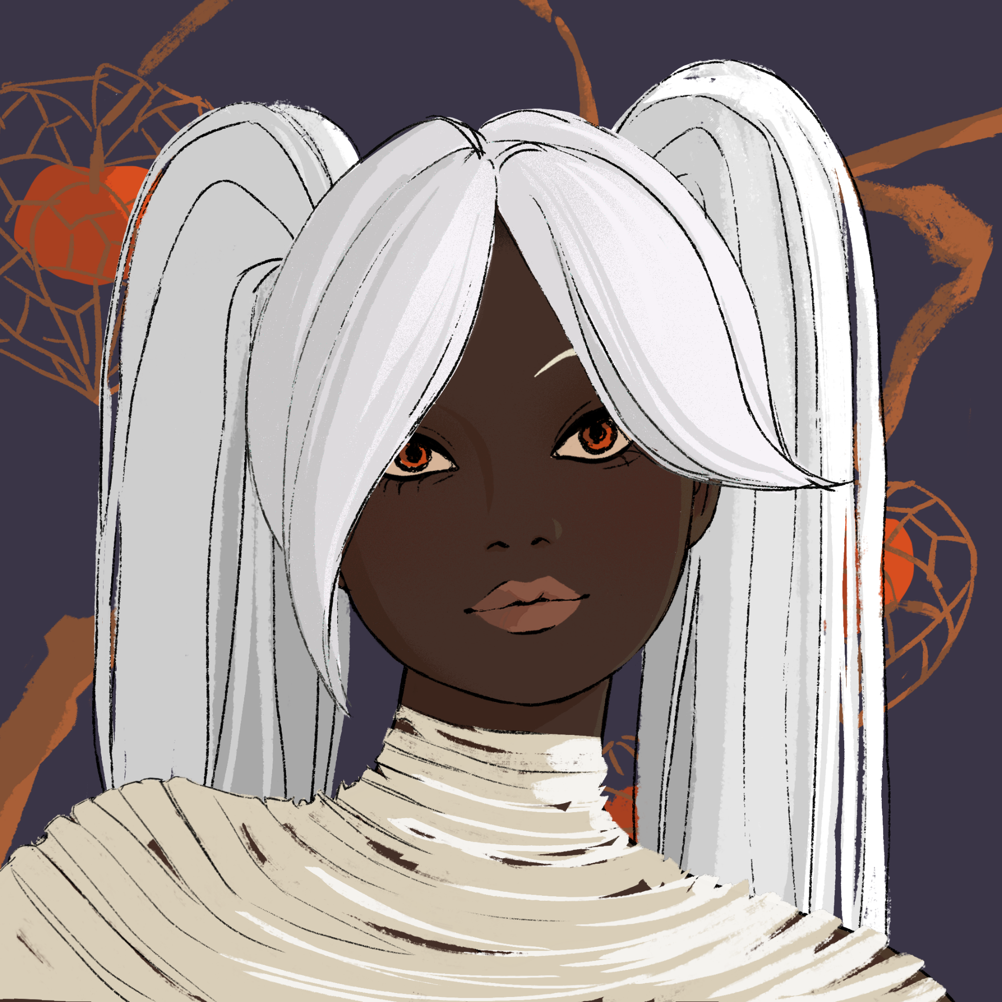 a portrait of Papaya, the pastel sea